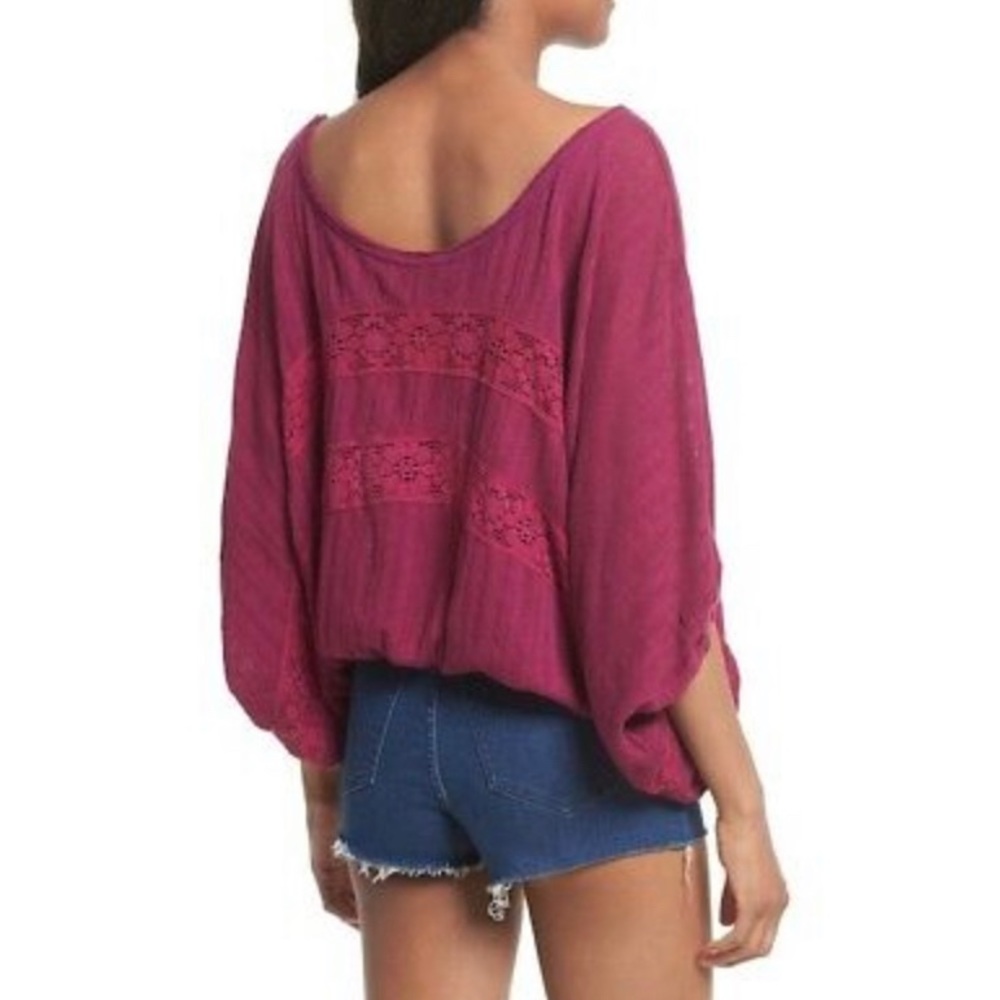 Free People Plum Lace Top - Picture 3 of 9